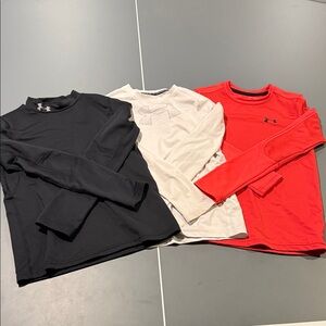 Under Armour Trio: Black, White, and Bright Orange Heat Gear and Cold Gear